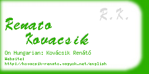 renato kovacsik business card