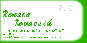 renato kovacsik business card